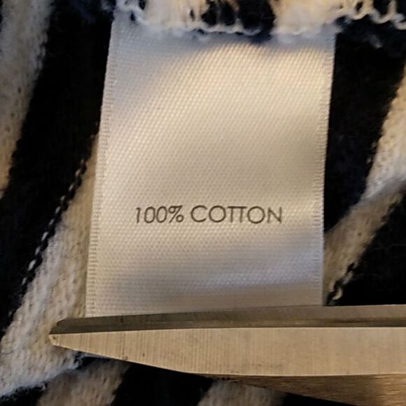 J Jill Top Size Large Cotton Nautical Striped Blue White - Picture 14 of 15